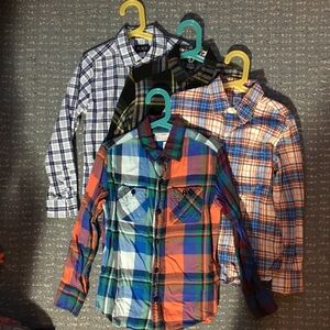 Bundle of Boys Plaid and Flannel Shirts 8